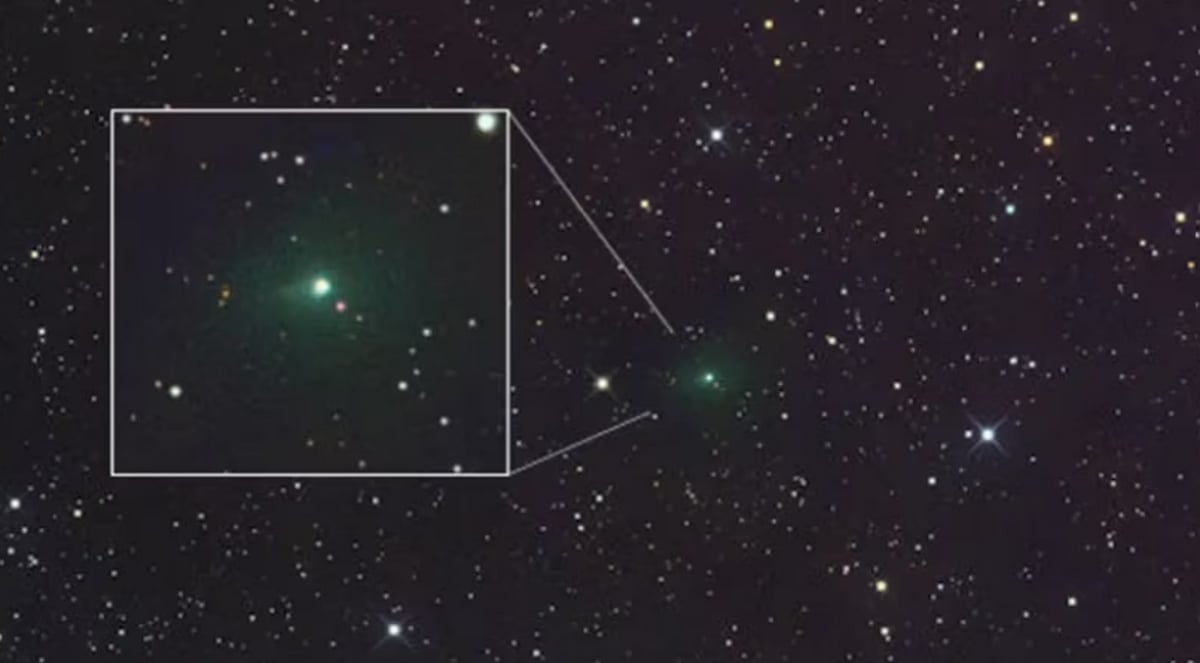 Межзвездная комета 3I/ATLAS поменяла видимый цвет с синего на зеленый