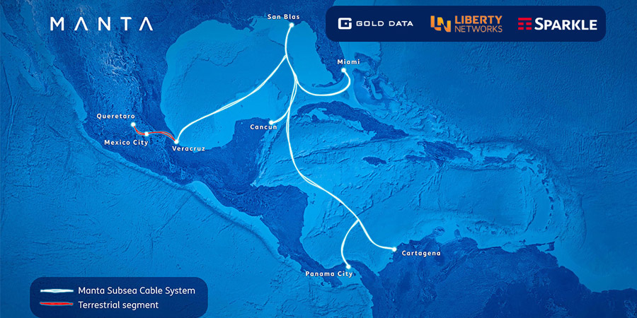 Система подводных кабелей MANTA выходит на берег в мексиканских городах Канкун и Веракрус